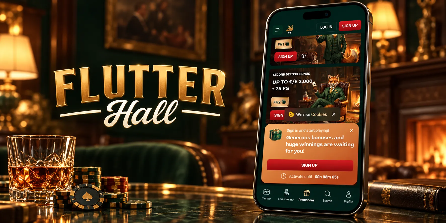 FlutterHall Casino App Screenshot